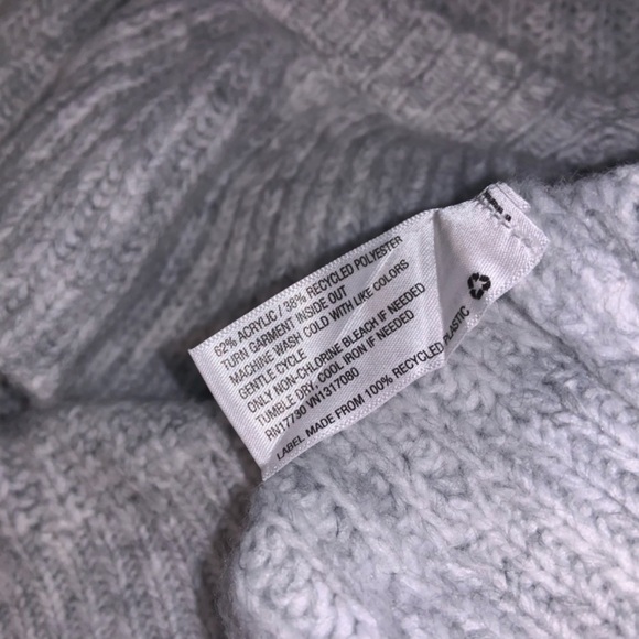 A New Day Ruffle V Neck Soft Cozy Sweater Grey - Picture 9 of 9